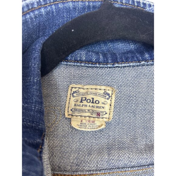 Polo Ralph Lauren Girl's Size 8 Denim Jean Jacket Pep Squad Patches Retro - Picture 4 of 10